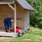 Zdzisiu znalazł swoje miejsce na przygotowanie się do lotu.