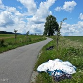 Lądowanie przy drodze, ale na drodze dla rowerów to słaby pomysł.