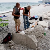 Sistiana - kolacja na plaży.